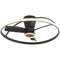 QAZQA Ventilateur de plafond noir avec LED et télécommande - Steer