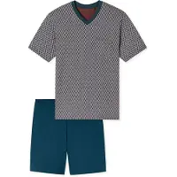 Schiesser Pyjama court ' Comfort ' bleu foncé / rouge