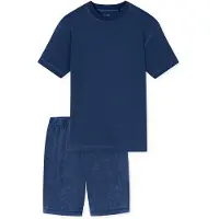 Schiesser Pyjama court ' Modern Essentials ' bleu marine
