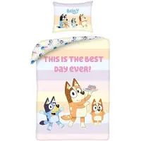 Halantex SP. z.o.o. Housse de couette Bluey Best Day Ever 140 x 200 cm - Coton