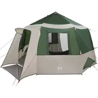vidaXL Tente de cabine , 12 personnes, couleurs vert et blanc
