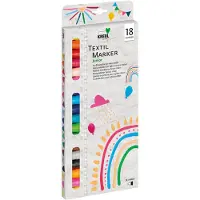 Kreul 90721 Textile Marker Set Junior Ensemble de marqueurs textiles 2-4 mm 18 pièces