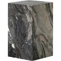 Audo Copenhagen Plinth Tall Table Grey Galaxy Marble