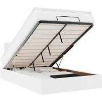 vidaXL Lit ottoman avec matelas blanc 120x190 cm similicuir