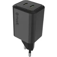 Muvit For Change Chargeur Mural 2x Pd Usb-c 45w