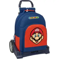 Safta Super Mario 20.1l 32x42x15 Cm Wheeled Backpack Bleu Enfants