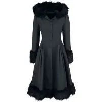 Hell Bunny Manteaux Rockabilly de - Manteau Elvira - S - 4XL - pour Femme - noir - Taille XXL