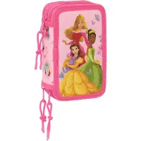 Disney Princess Princesas Disney 12.5x19.5x5.5 Cm Triple Pencil Case Rose Homme
