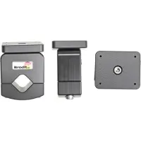 Brodit Fixation de tube avec plaque de montage, Ø 19-30, Support de tablette, Noir