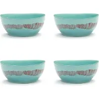 Serax Feast Bol S - Lot de 4 Azure|Red Stripes