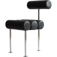 101 Copenhagen Hiro Chaise Aniline Leather Black | Stainless Steel
