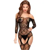 Penthouse Top-Notch - ensemble résille ouvert - noir - XL