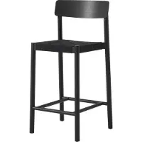 &tradition Betty TK12 Chaise de Bar Black | Black webbing
