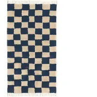Ferm Living Mara Washable Tapis Deep Blue|Warm Sand