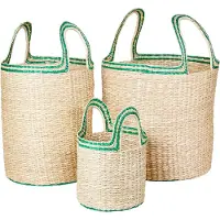 Broste Copenhagen Paniers Lykke vert set de 3 pièces