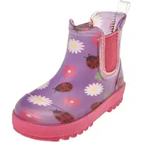Playshoes Bottes en caoutchouc 'Marienkäfer' lavande / framboise / rouge foncé / blanc cassé