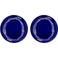 Serax Feast Assiette Plate à Rayures - Lot de 2 Dark Blue|White Stripes