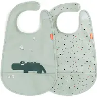Done by Deer Bavoir Avec Velcro (lot De 2) Crocodile