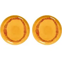 Serax Feast Assiette Plate à Rayures - Lot de 2 Yellow|Red Stripes