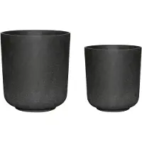 Hubsch Pots de fleurs noirs - lot de 2 pièces