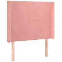 vidaXL Tête de lit avec oreilles Rose 93x16x118/128 cm Velours
