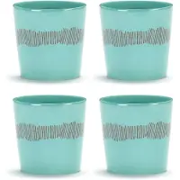 Serax Feast Tasse à Café - Lot de 4 Azure|Red Stripes