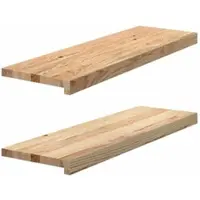 vidaXL Appuis de fenêtre 2 pcs. Non traité 80x30x2 cm Chêne massif