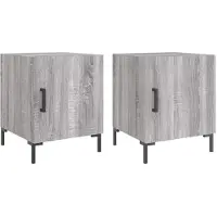 vidaXL Tables de chevet 2 pcs sonoma gris 40x40x50cm bois d'ingénierie