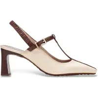 Hispanitas pour femme. BHV264675 Chaussures beiges Amapola (36), Cuir, Blanc, 5 à 8 cm, Boucle, Casuel, Fête, Classique