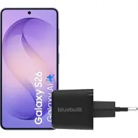 Samsung Galaxy S26 256 Go Bleu Foncé 5G + BlueBuilt Chargeur 65 Watts Noir