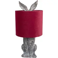 Clayre & Eef Lampe de table Lapin Ø 20x43 cm Marron Rouge Polyrésine