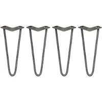 Monster SKISKI LEGS - 4 Pieds de Table en Épingle à Cheveux 30,5cm 2 Tiges en Acier Couleur Naturelle Épaisseur 12mm