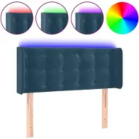 vidaXL Tête de lit LED bleu foncé 103x16x78/88 cm velours