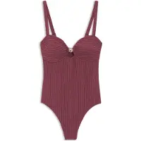 BOSS Maillot de bain en tissu plissé avec monogramme Double B métallique