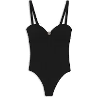 BOSS Maillot de bain en tissu plissé avec monogramme Double B métallique