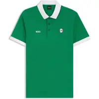 BOSS pour homme. 50559263 Polo Paddy avec détails du drapeau vert (M), Casuel, Coton, Manche courte