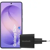 Samsung Galaxy S26 Plus 256 Go Bleu Foncé 5G + BlueBuilt Chargeur 45 Watts Noir