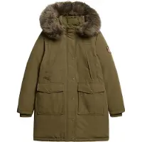 Superdry pour femme. W5011786A Parka en fausse fourrure vert Everest (L), Casuel, Polister recyclé, Durable