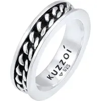 KUZZOI Bague 'Twisted' noir / argent