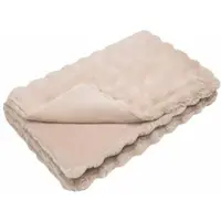 vidaXL Couverture en Fourrure de Lapin Synthétique Beige 130 x 150 cm
