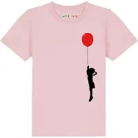Watabout.kids T-Shirt 'Mädchen mit Luftballon' rose / rouge / noir