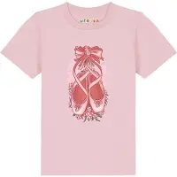 Watabout.kids T-Shirt 'Ballettschuhe' vert / rose / pitaya