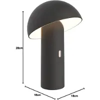 Lumisky Lampe de table sans fil LED TOD BLACK Noir Métal H28CM