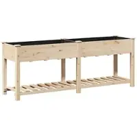 vidaXL Jardinière avec étagère 203x53x76 cm en bois de sapin massif.