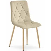 Leobert Chaise - - Libra - Velours Beige Clair/Pieds Bois - 45 X 54 X 86,5 Cm