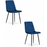 Leobert Chaise TURIN - velours bleu marine x 2
