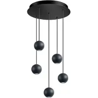 Expo Suspension design Grace 5 lumières noir