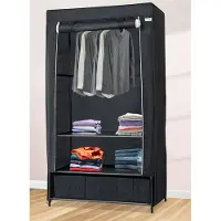 Lendo Online Armoire Pliable 3 Tiroirs 90x47x163 Acier Noir