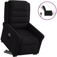 vidaXL Fauteuil relax avec releveur Noir Tissu