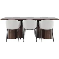 Ebuy24 Olivia ensemble pour salle à manger table 100x210cm et 6 chaises velours avec accoudoirs mocca.